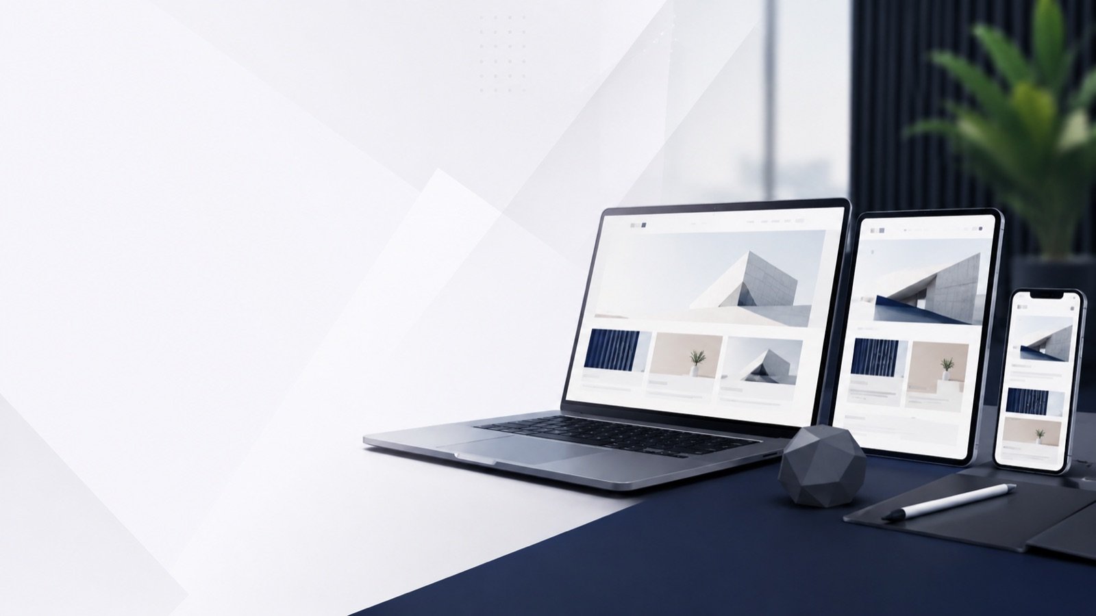 Diseño web responsivo en laptop, tableta y celular